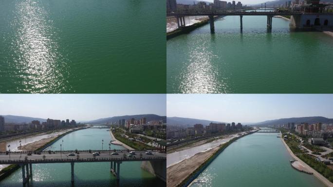 甘肃天水宣传片天水麦积渭河大桥航拍4K