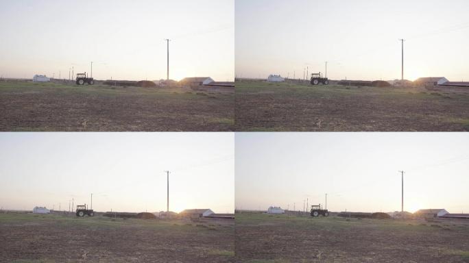 内蒙草原牧场夕阳空镜