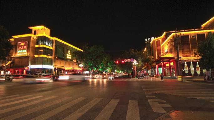 中卫 沙坡头区 鼓楼 夜景 鼓楼南街