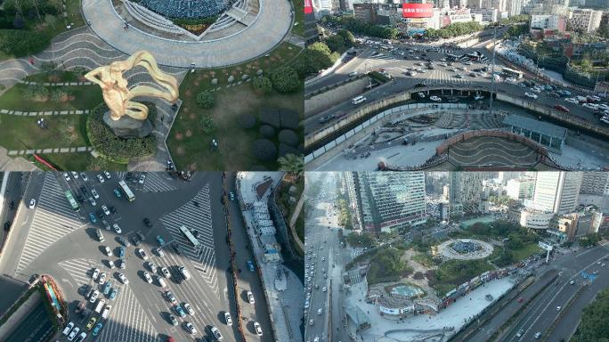 4K长沙地标芙蓉广场航拍空镜