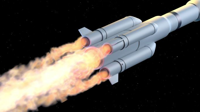 太空飞船火箭 3D渲染