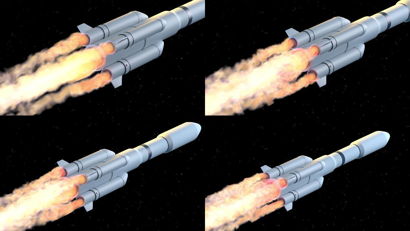 太空飞船火箭 3D渲染