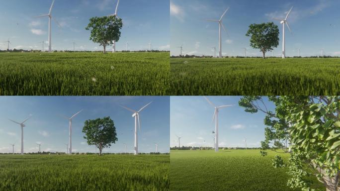 4K新能源绿色能源风力发电