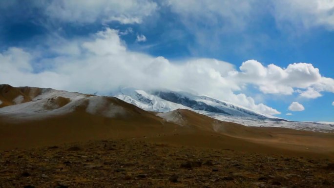 新疆唯美帕米尔高原慕士塔格峰雪山天山延时