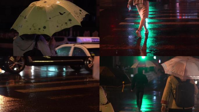 雨夜行人与车辆