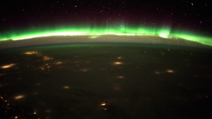 从太空看地球航天飞机行星地球北极光