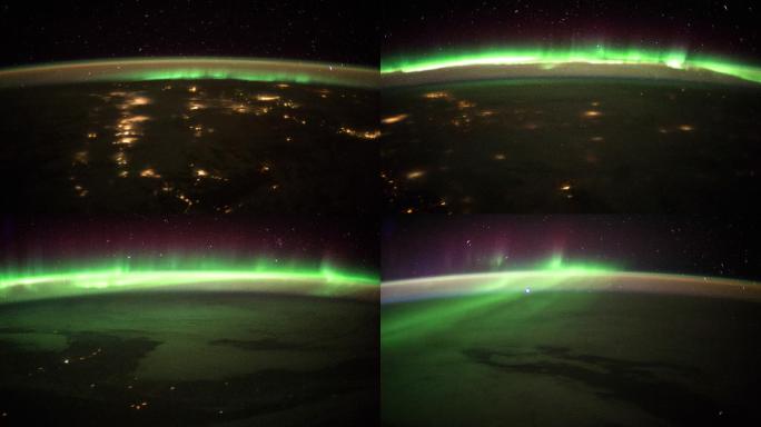 从太空看地球航天飞机行星地球北极光