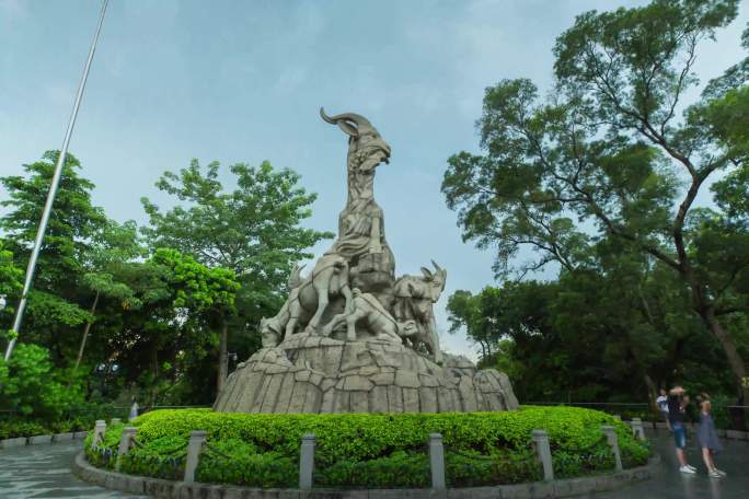 广州五羊雕像延时摄影4K