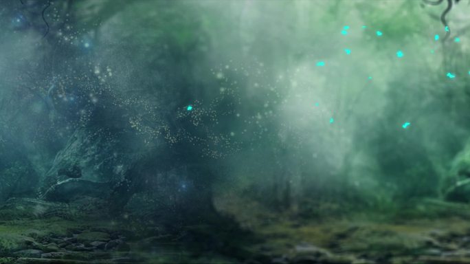 魔法森林魔幻森林窄长尺寸梦幻童话背景视频