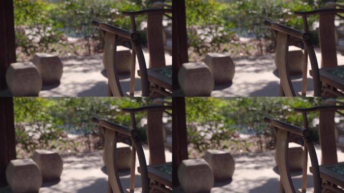 写意中式庭院椅子4K