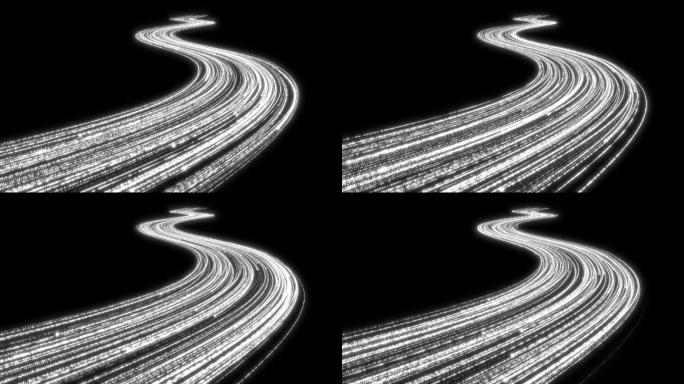 4K白色星河河流路径粒子ae模版