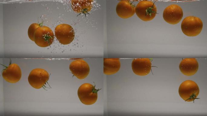 【慢动作】番茄落入水中慢动作1