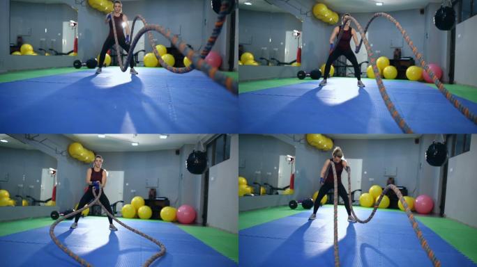 战绳演习重量训练交叉训练室内