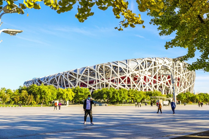 鸟巢 延时 风景 空镜 北京蓝天