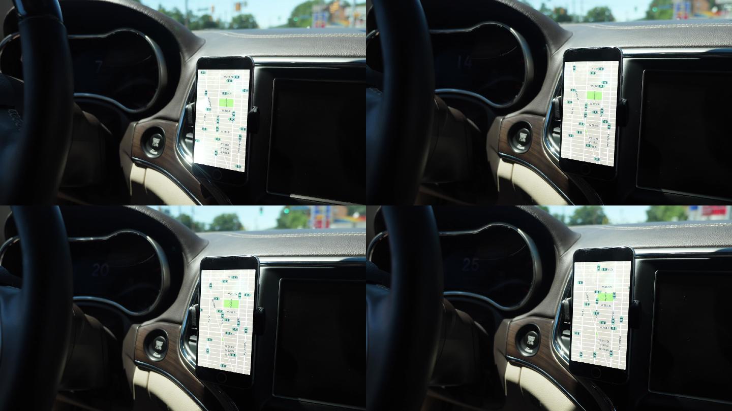 车内智能手机上的导航模式屏幕