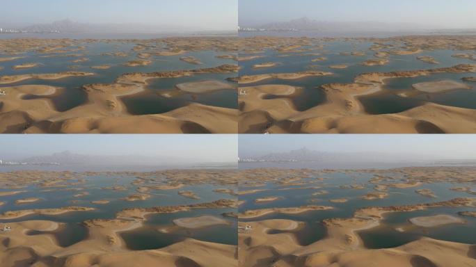 内蒙乌海湖生态旅游乌海宣传片沙漠航拍4K