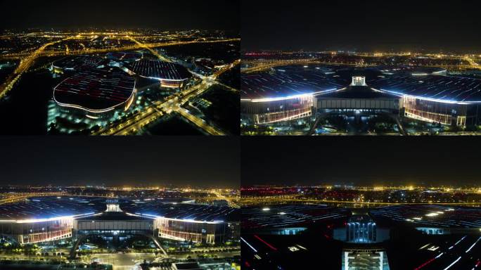 进博会航拍夜景
