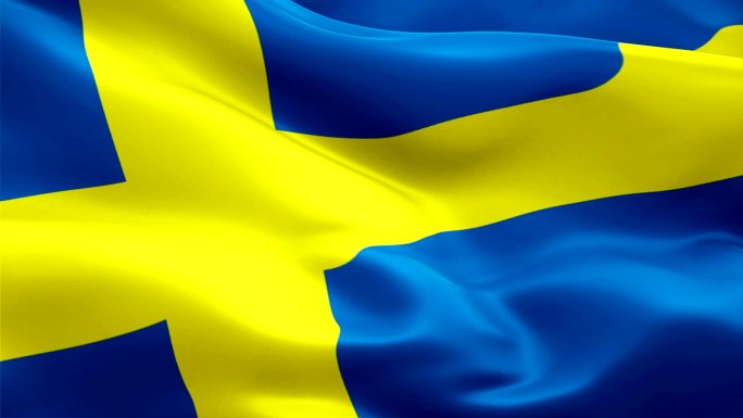 瑞典国旗特写视频素材