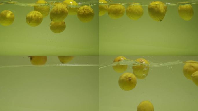 【慢动作】柠檬水中豆绿背景1