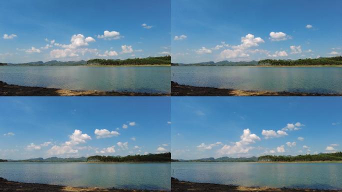 湖泊湖面风景蓝天白云