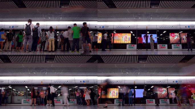 高清延时中国香港地铁