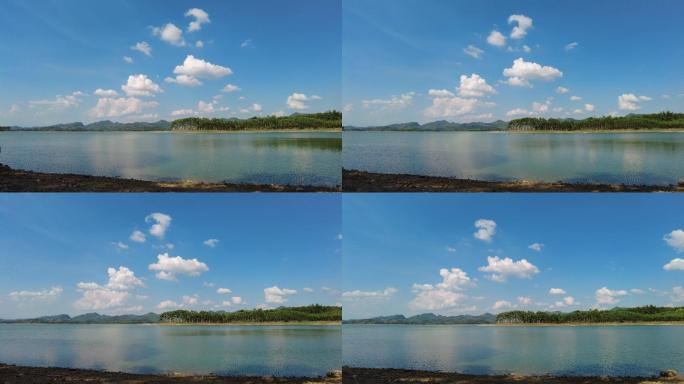 湖泊湖面自然蓝天白云