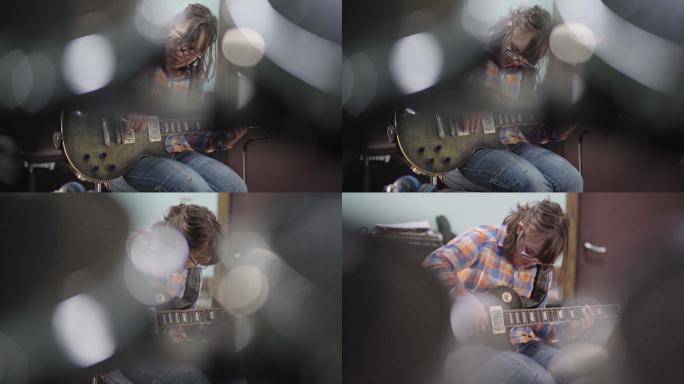 弹吉他的女孩宣传片实拍动态视频素材