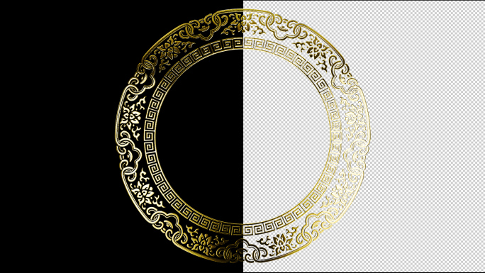 中国风金色圆环图案边框