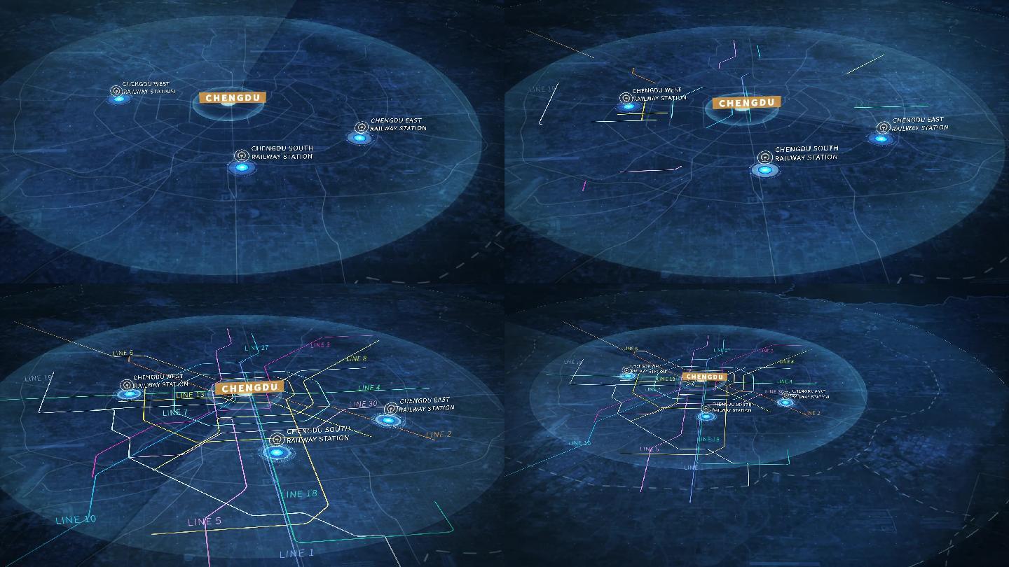 成都地图地铁机场AE模板