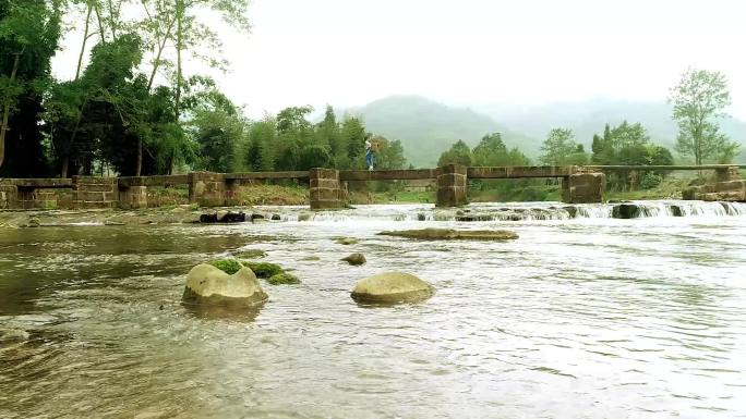 小桥流水 乡村美景 村姑