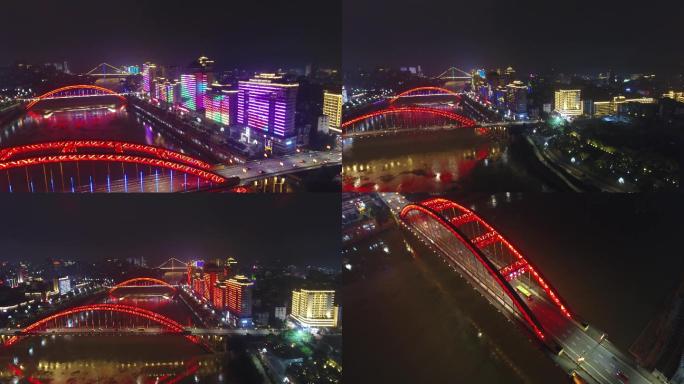 宜宾长江大桥三江交汇夜景航拍