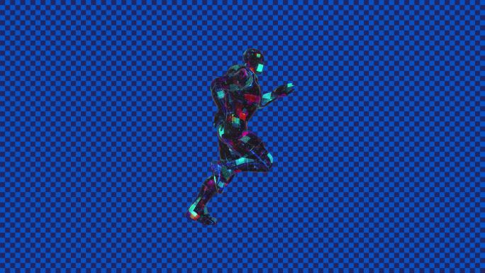 【素材包】三款炫光机器人跑步动画
