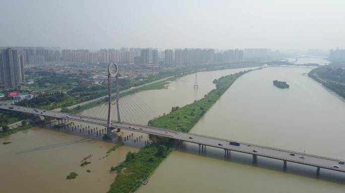 咸阳市渭城桥航拍