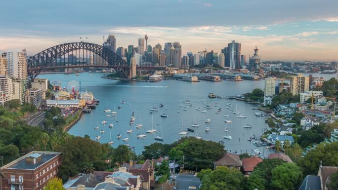 澳大利亚悉尼市中心天际线俯视图