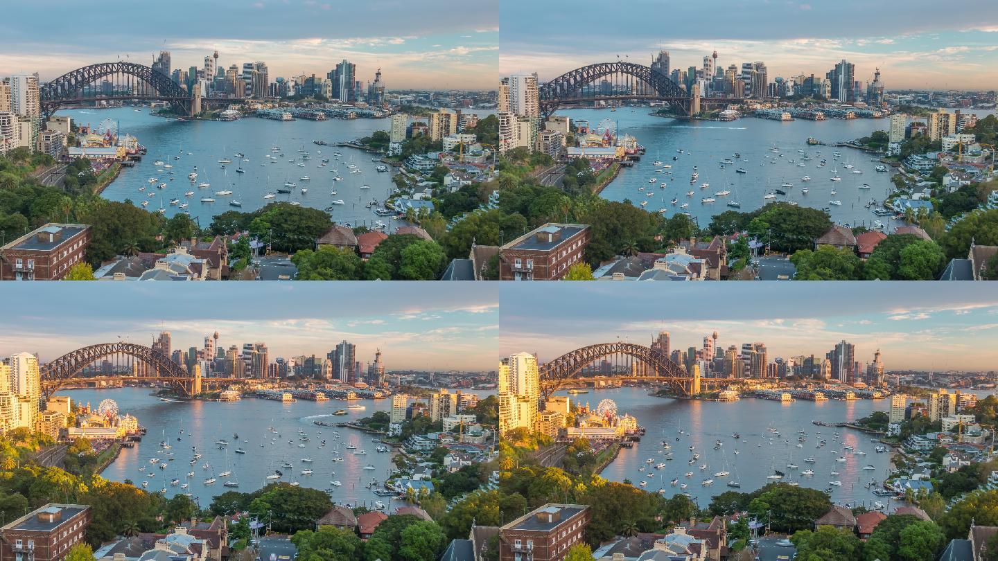 澳大利亚悉尼市中心天际线俯视图