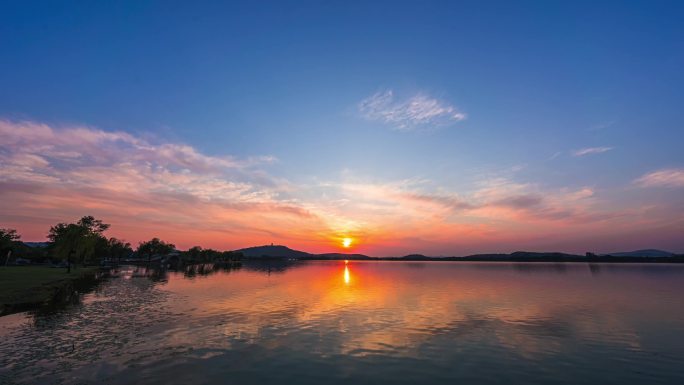 无锡蠡湖太湖鼋头渚日落4K延时摄影