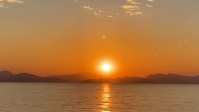 海边落日余晖唯美空镜