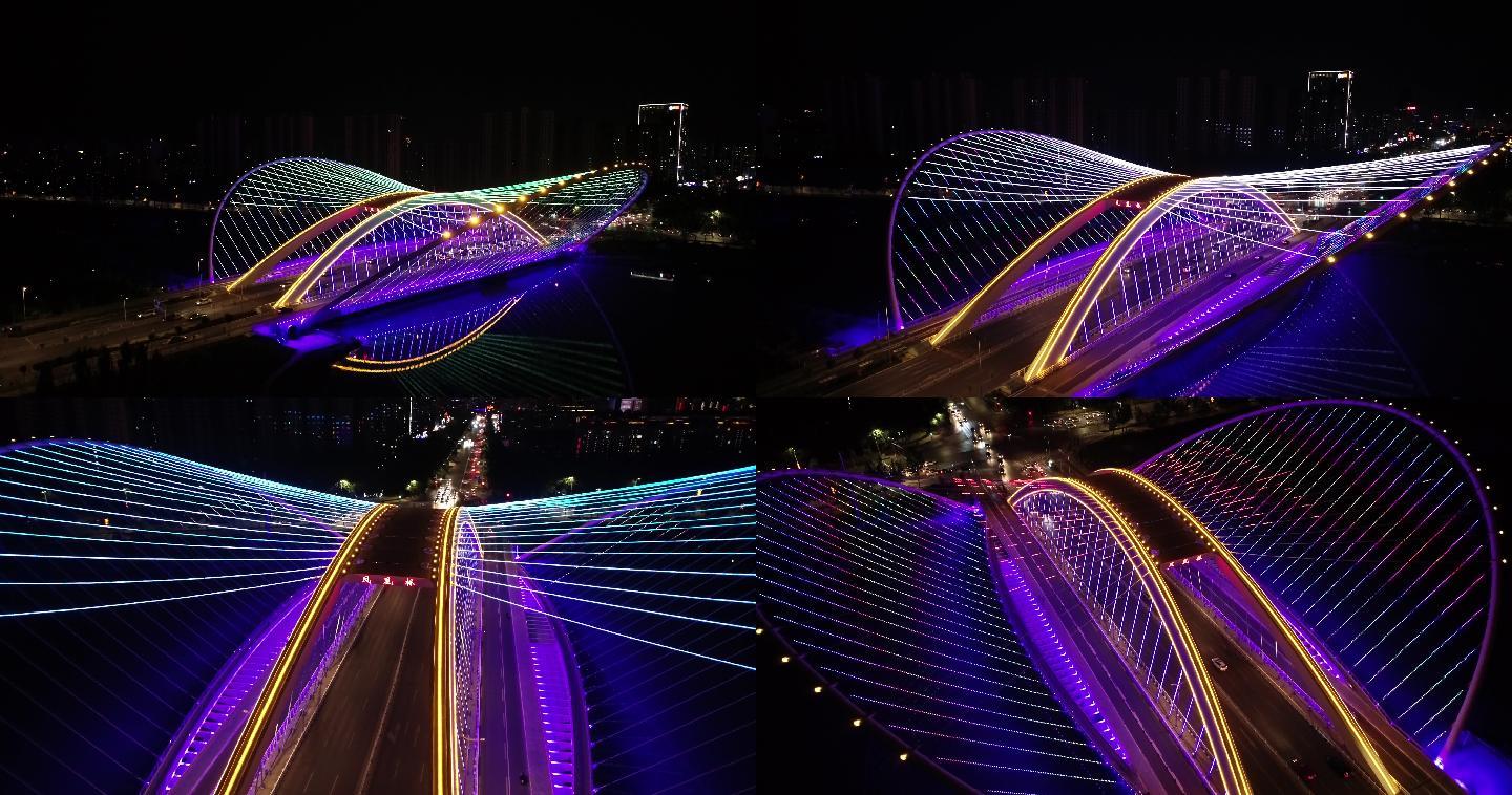 宁夏银川地标建筑凤凰桥银川宣传片航拍4k