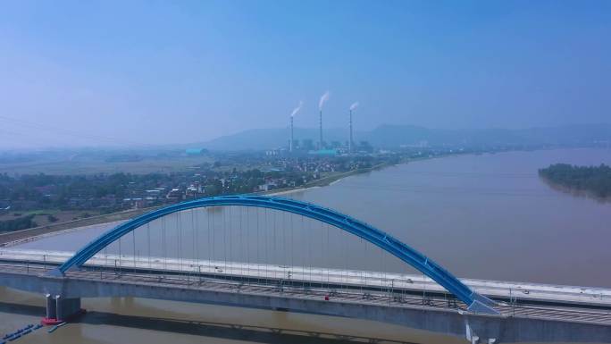 襄阳汉江双特大桥航拍