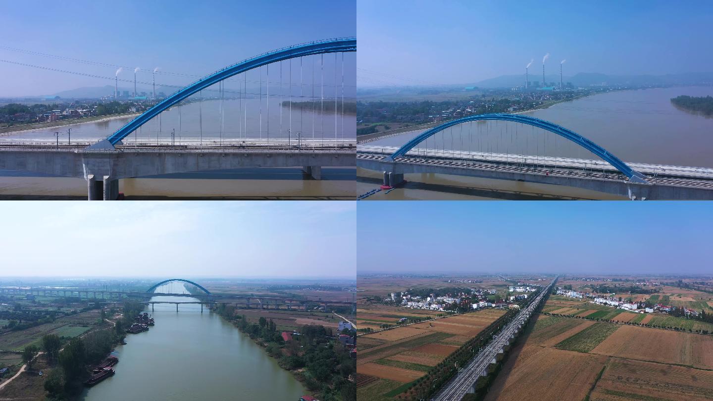襄阳汉江双特大桥航拍