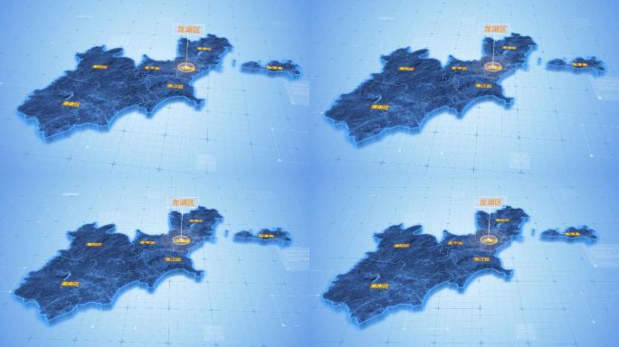 广东汕头龙湖区三维地图科技感ae模板