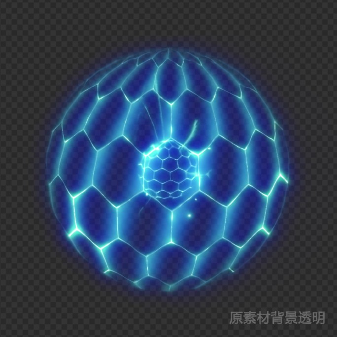 科技闪电球（带透明背景）