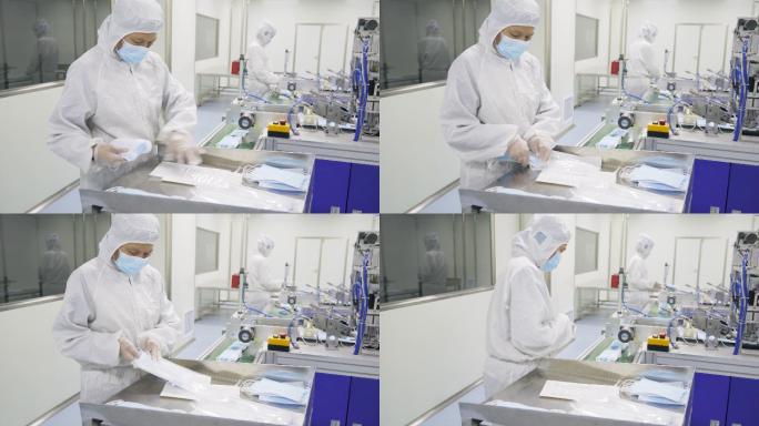 4k抗疫口罩生产线口罩装袋实拍视频