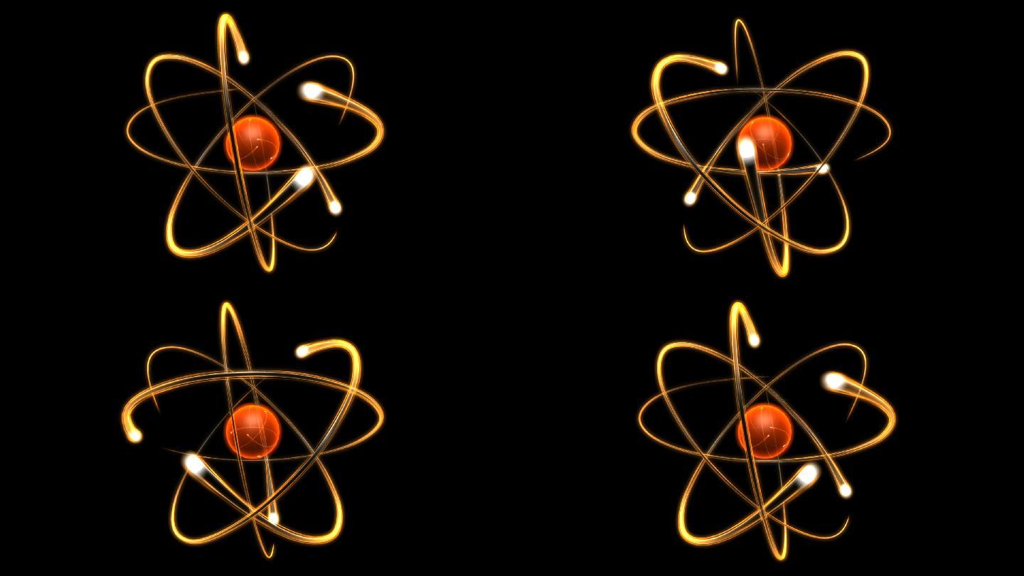 有质子和中子围绕原子核运行的原子。