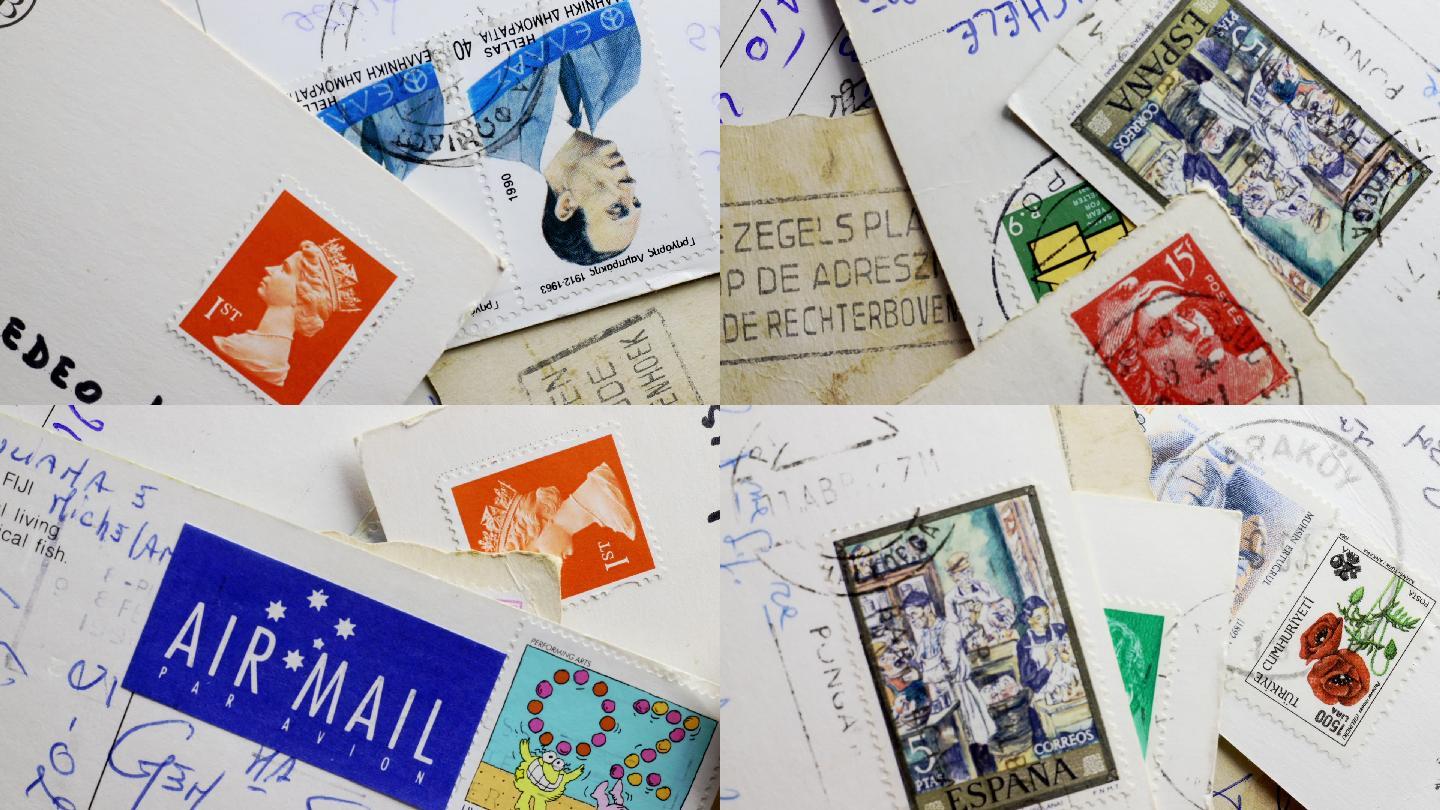 明信片和邮票