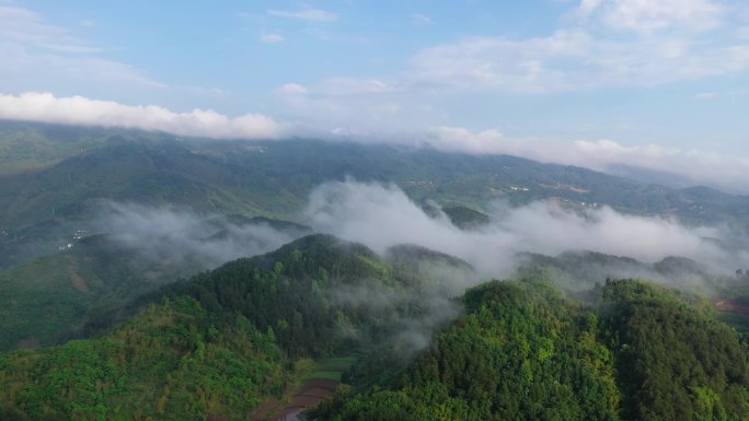 重庆渝北区兴隆镇云海山川航拍4K