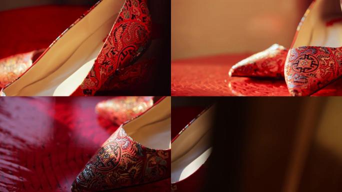 红色鞋子婚鞋