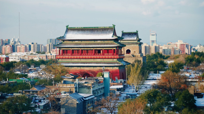 北京鼓楼雪景