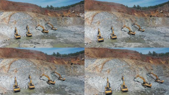 铁矿 矿山挖掘机 开采 挖掘 破碎 打锤