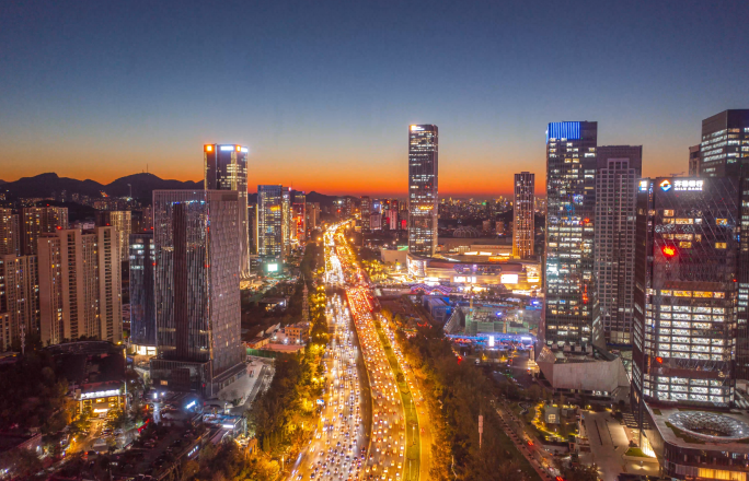 济南繁华夜景航拍延时4K